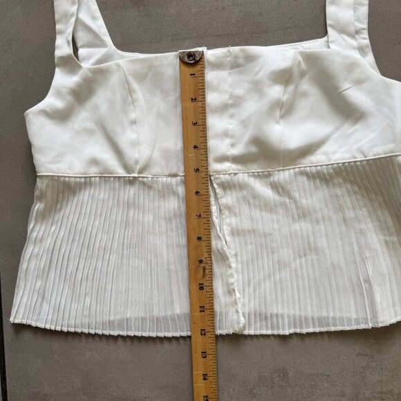 SHEIN | White Pleated Peplum Bustier Top (M) - Picture 6 of 9